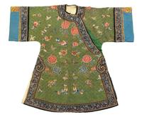 A Green Ground Embroidered Silk Lady’s Semi-Formal Robe