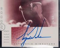 A 2001 SP Authentic Tiger Woods Sign Of The Times Red No. TW7 Signed Autograph Rookie Golf Card Numbered of 65 (BGS 9 MINT / 8 AUTO)