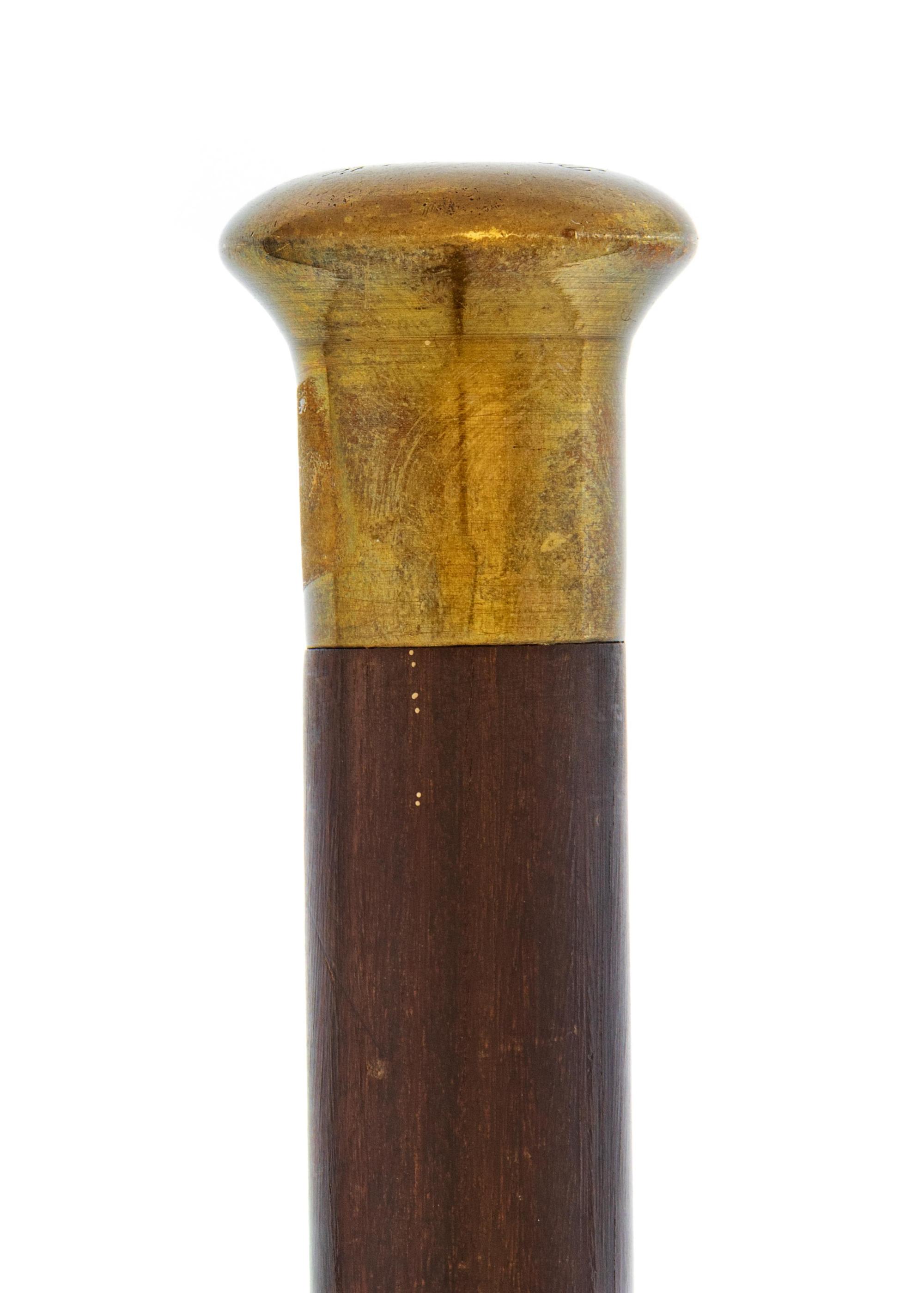 A Brass-Handled Presentation Walking Stick of American Civil War Interest