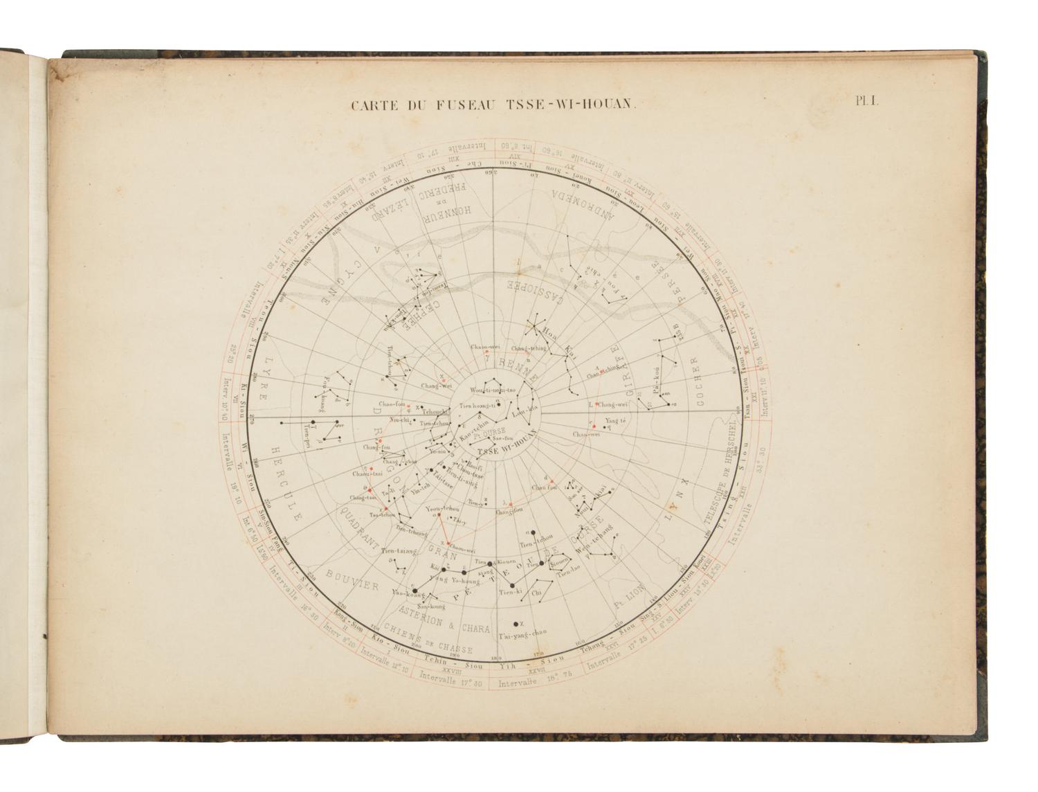 SCHLEGEL, Gustave (1840-1904). Sing Chin Khao youen. Uranographie Chinoise, ou preuves directes que l'astronomie primitive est originaire de la Chine. The Hague and Leiden: Martinus Nijhoff and E.J. Brill, 1875.
