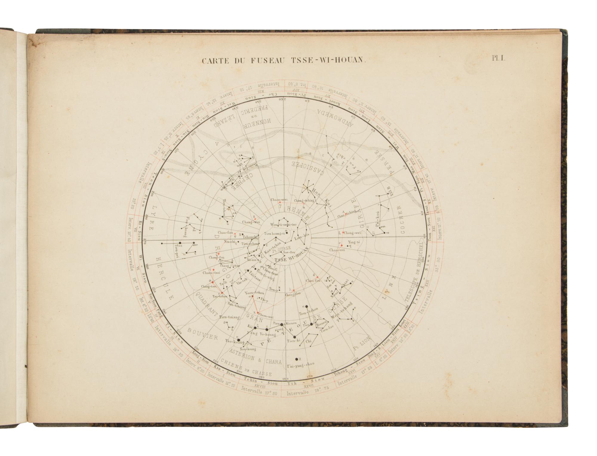 SCHLEGEL, Gustave (1840-1904). Sing Chin Khao youen. Uranographie Chinoise, ou preuves directes que l'astronomie primitive est originaire de la Chine. The Hague and Leiden: Martinus Nijhoff and E.J. Brill, 1875.