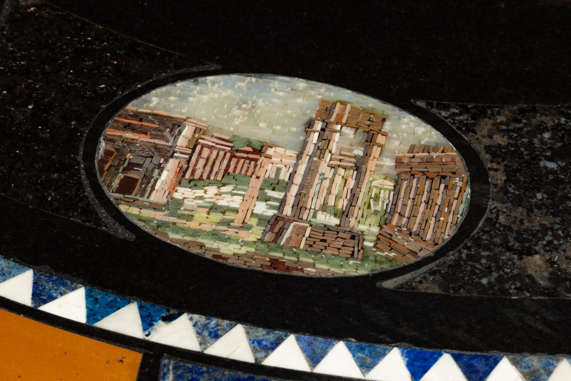 A Continental Giltwood, Specimen Marble and Micromosaic Table