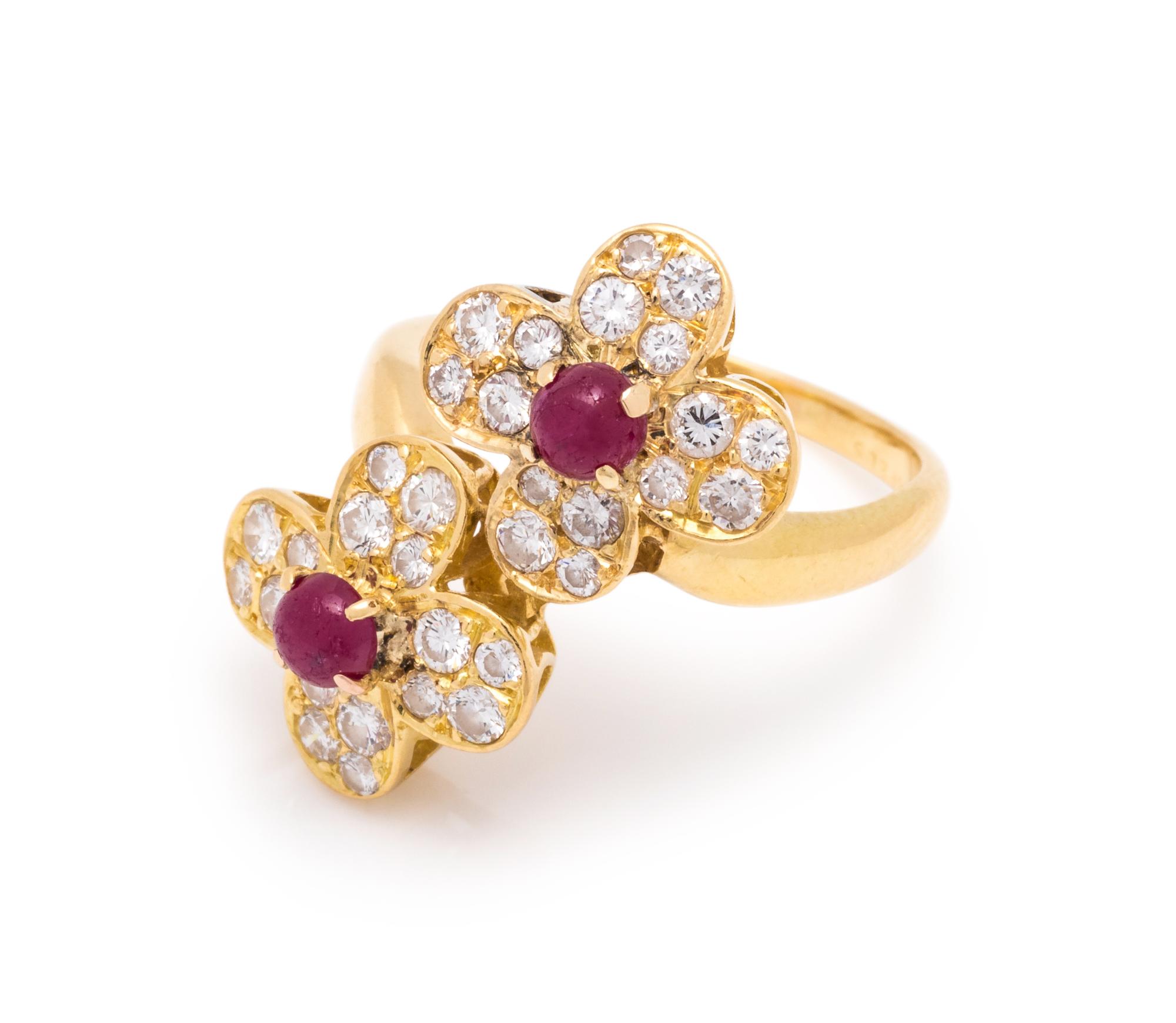 VAN CLEEF & ARPELS, RUBY AND DIAMOND 'TRÉFLE' RING