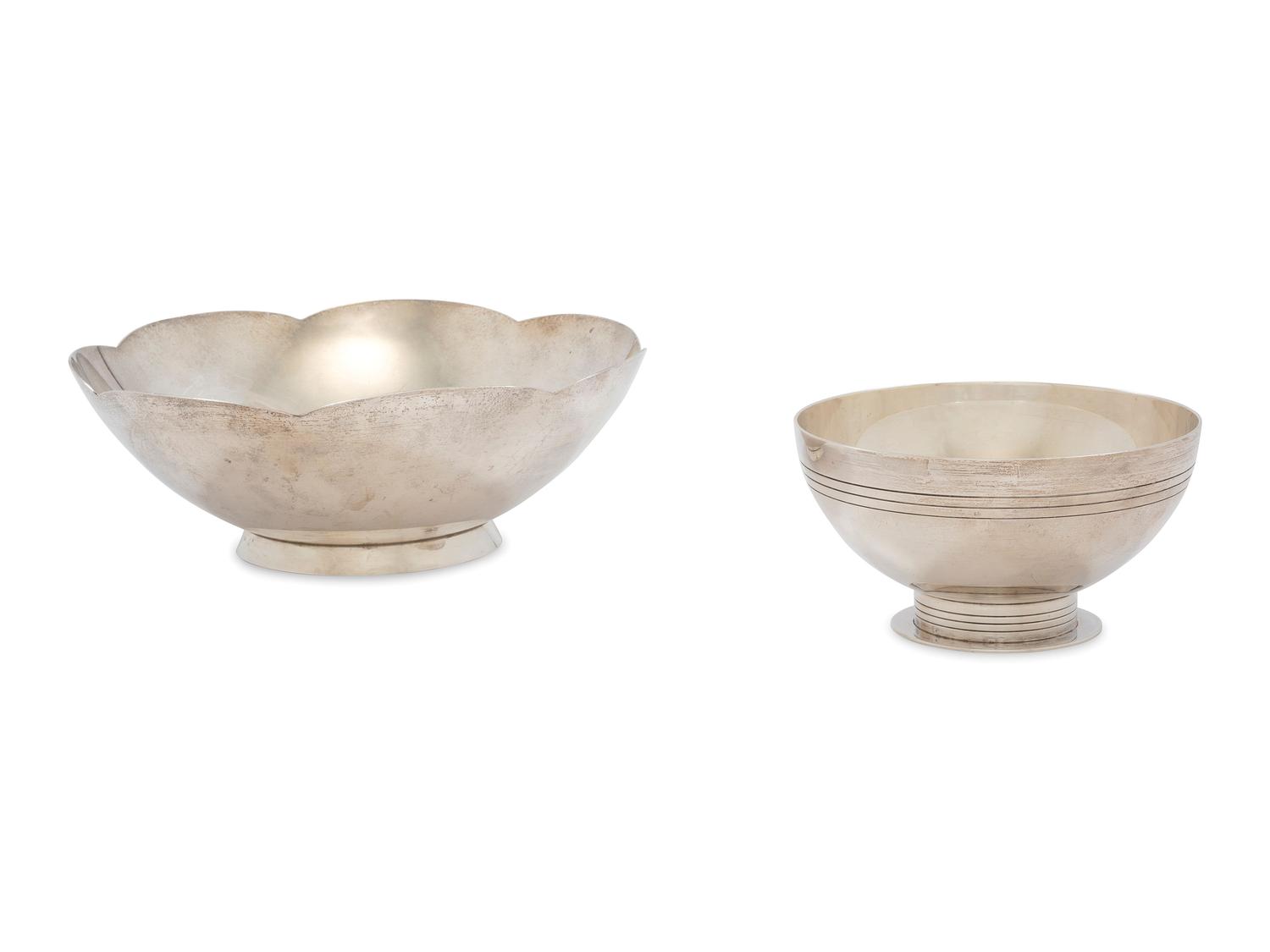 Two Tiffany and Co. Silver Footed Bowls