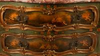 A Venetian Painted Marble-Top Commode