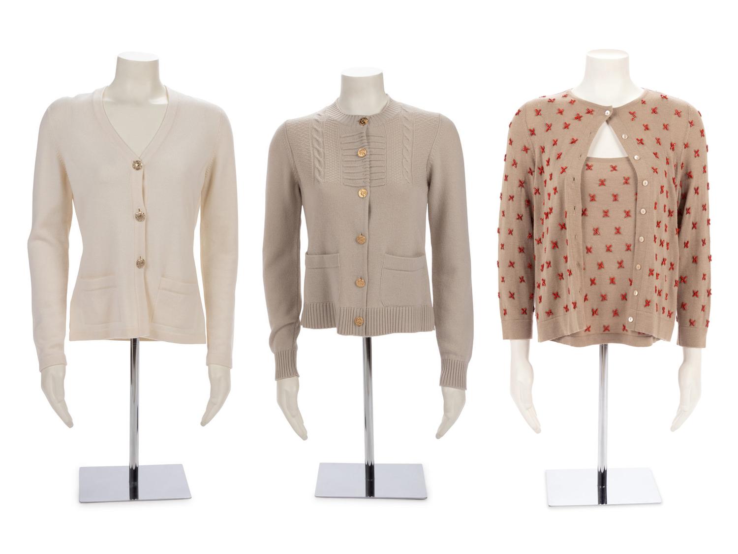 Four Knit Items: Two Chanel, Two Oscar de la Renta