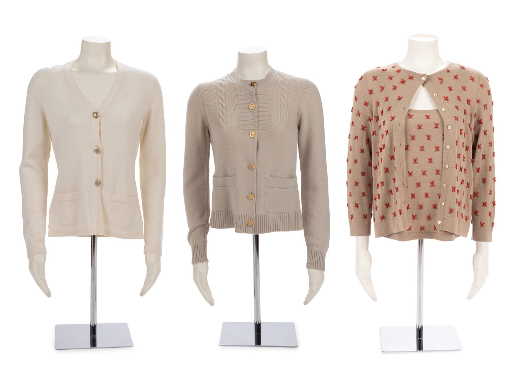 Four Knit Items: Two Chanel, Two Oscar de la Renta