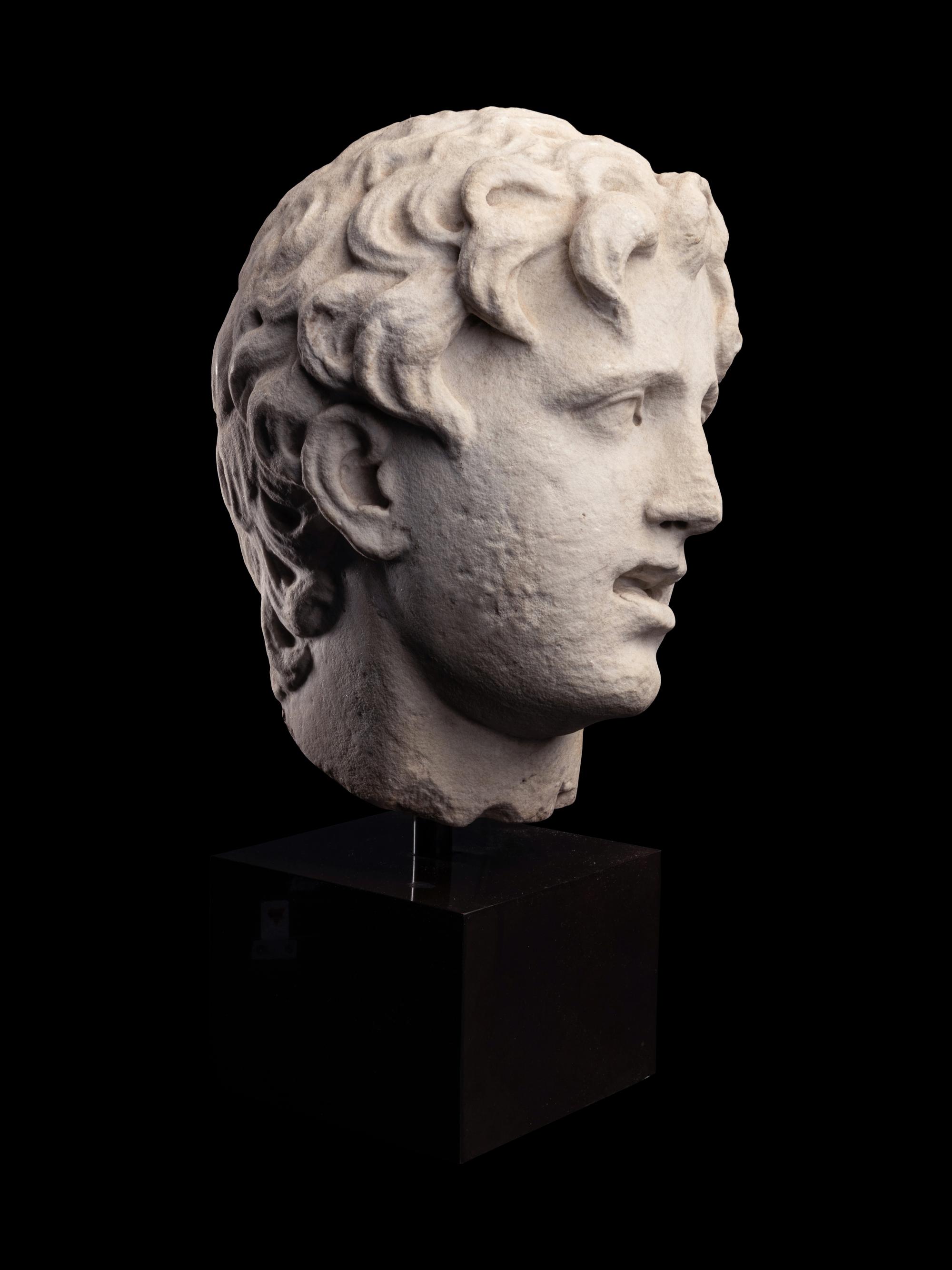 A Roman Marble Portrait Head of Alexander the Great