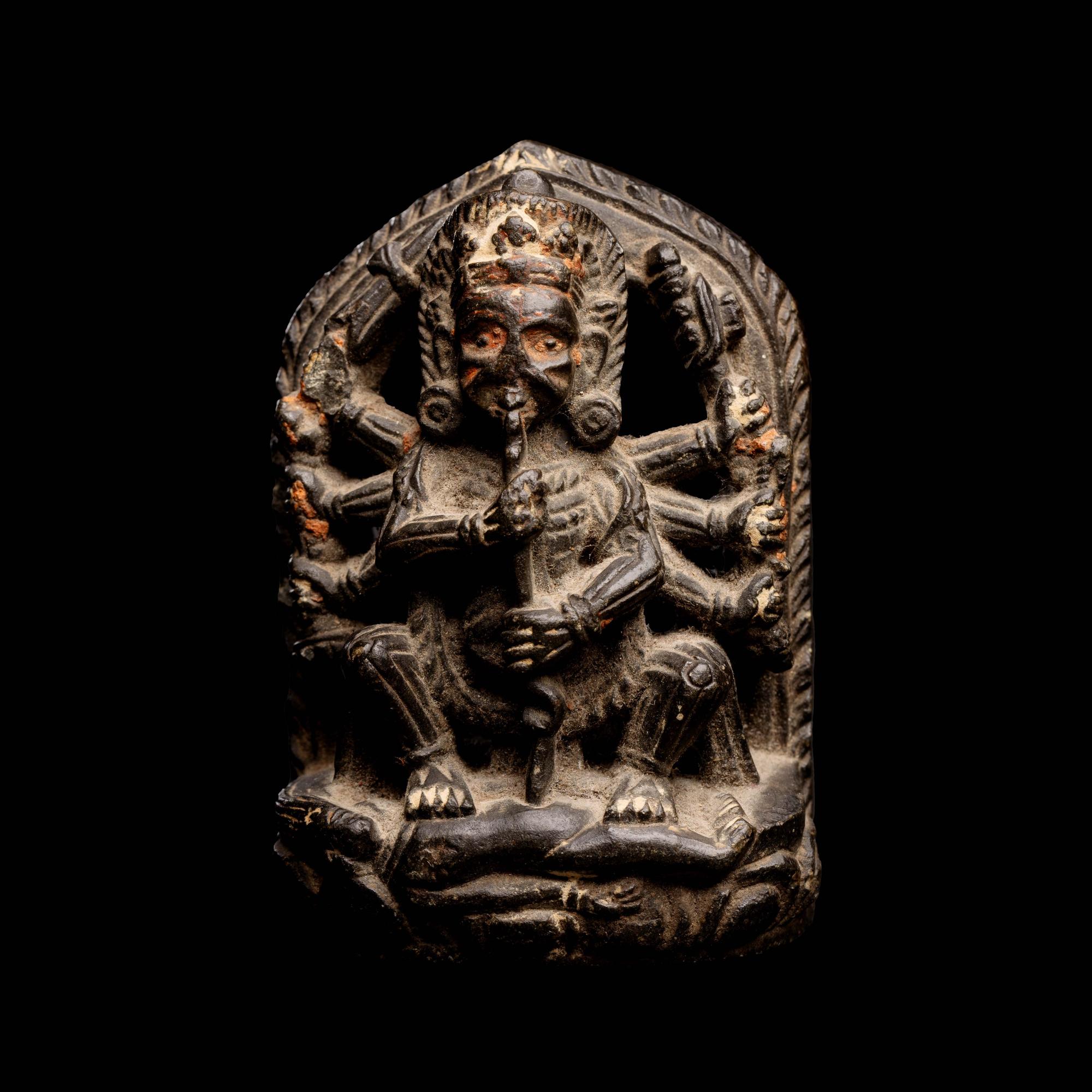A Nepalese Blackstone Stele of Chamunda