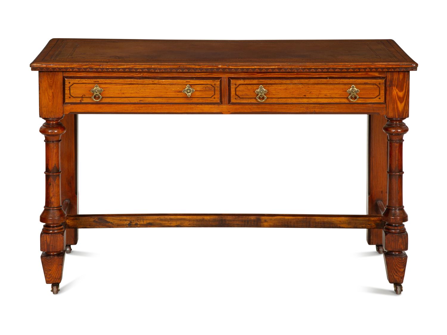 An English Arts and Crafts Style Stained Oak Writing Desk