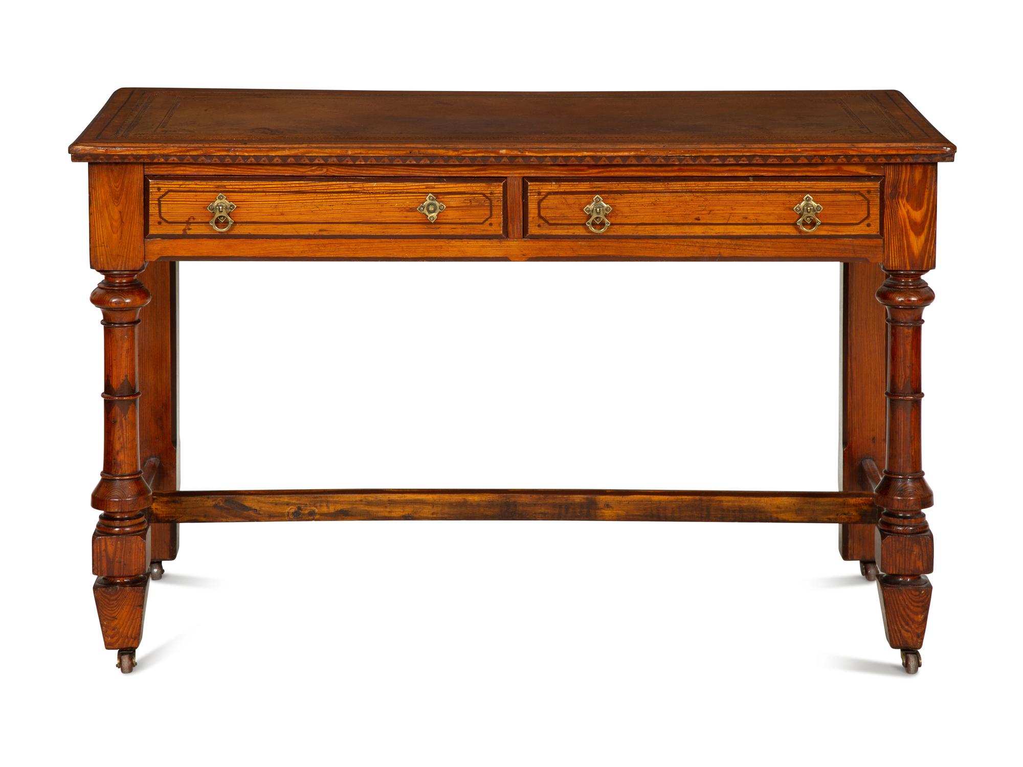 An English Arts and Crafts Style Stained Oak Writing Desk