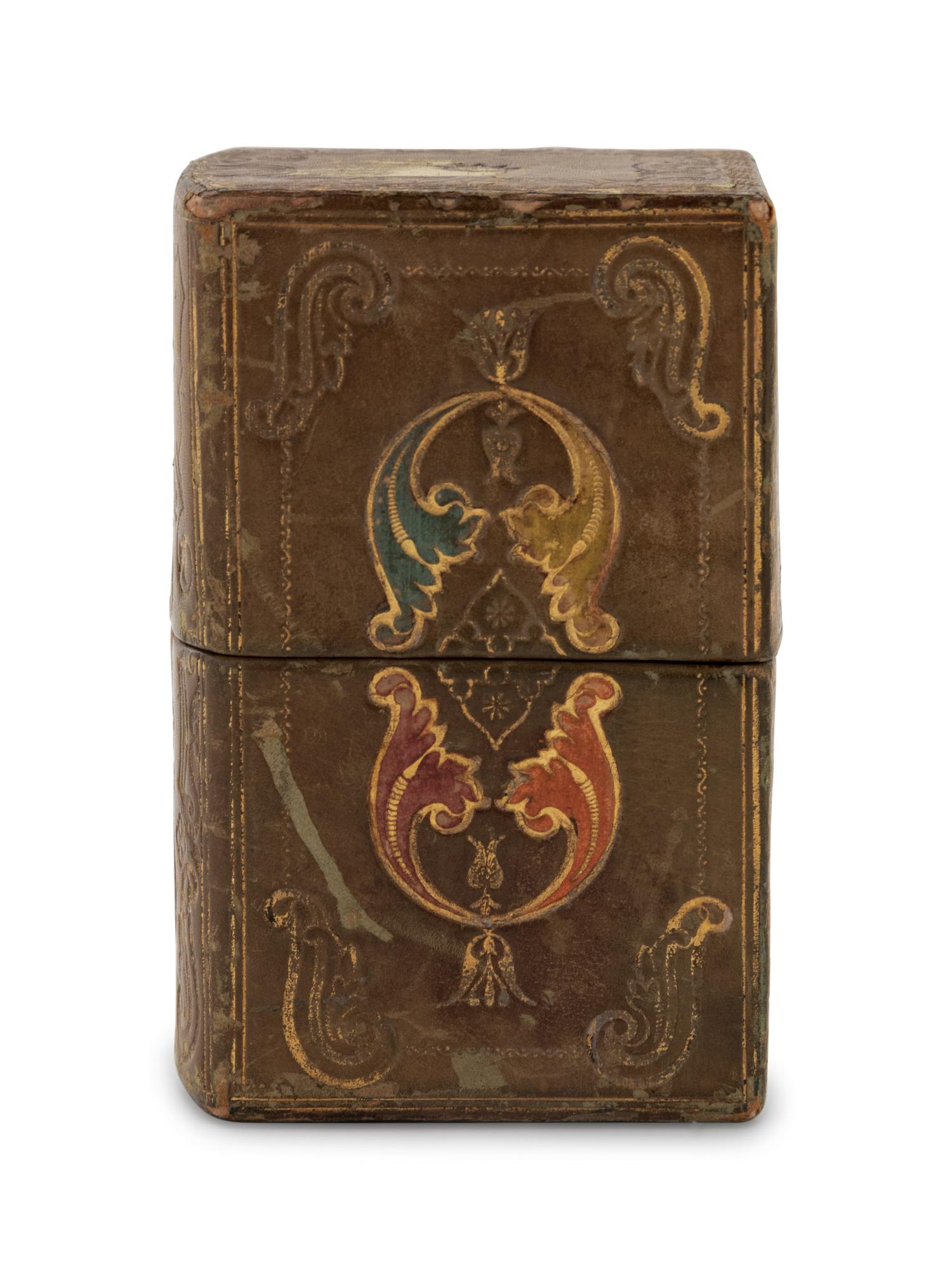 A Victorian Tooled Leather-Cased "Lady's Companion" Needlework Kit