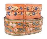 Two Paint Decorated Bentwood Bride's Boxes