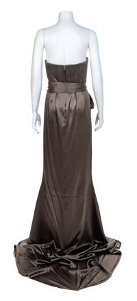 Lloyd Klein Gray Strapless Long Train Gown, 2011 No size label