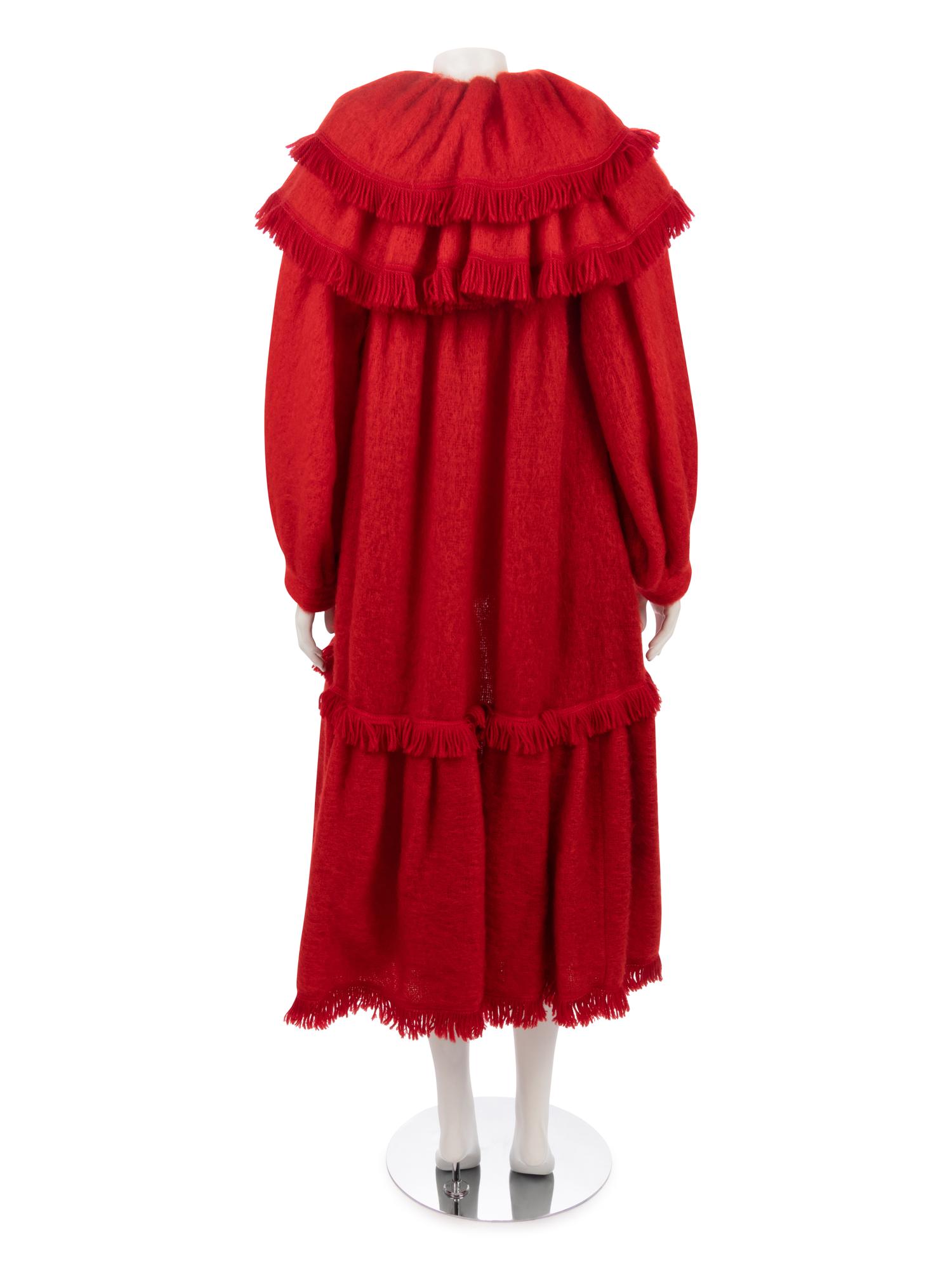 Saint Laurent Rive Gauche Red Coat, 1970-1980s