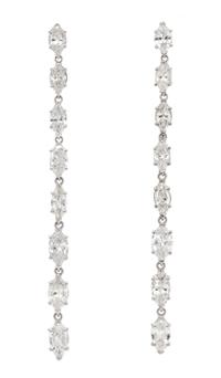 A Pair of 14 Karat White Gold and Diamond Earrings, 3.45 dwts.
