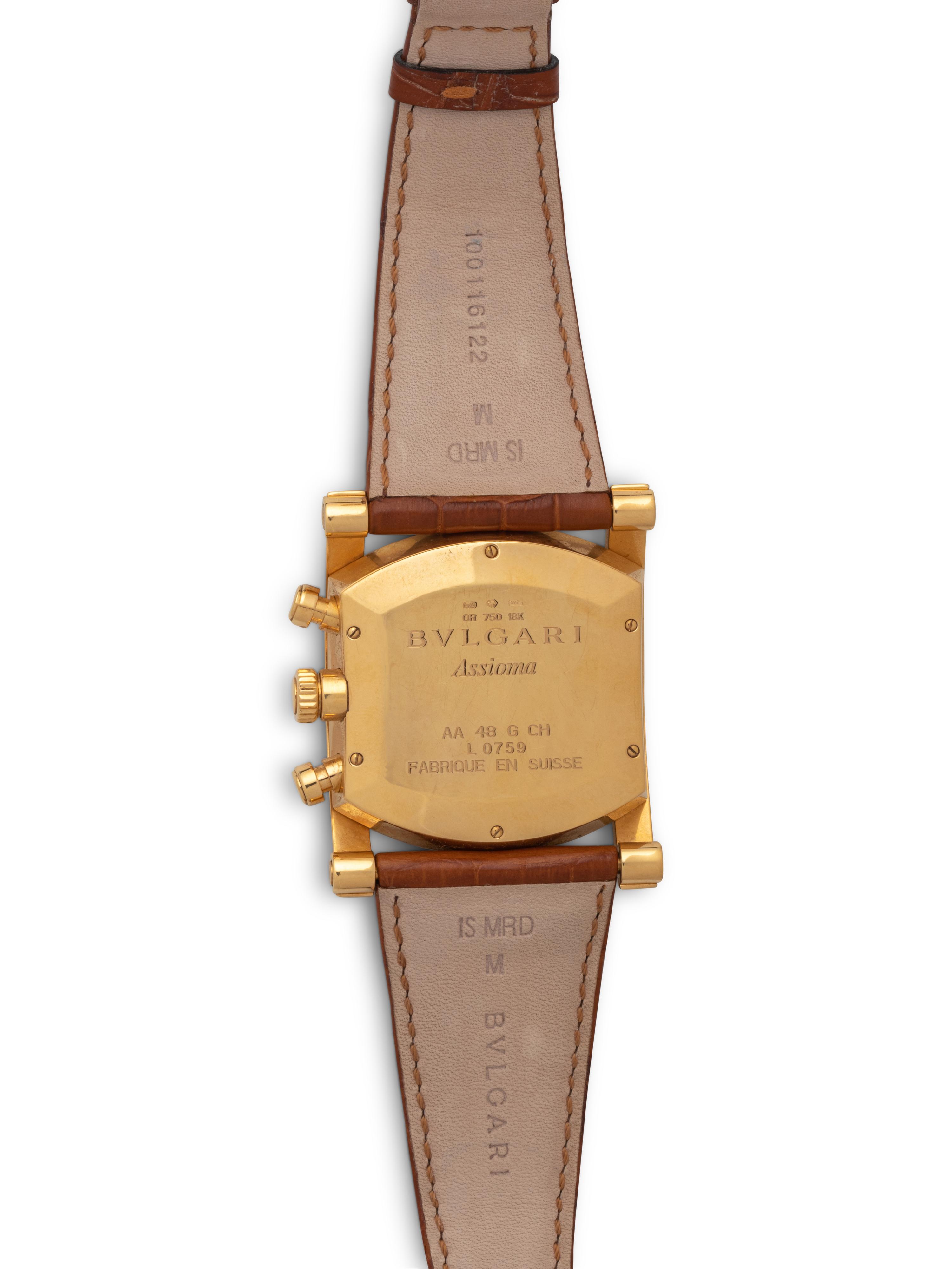 BVLGARI, 18K YELLOW GOLD 'ASSIOMA' CHRONOGRAPH WATCH