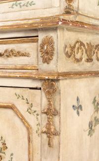 An Italian Polychrome and Cream-Painted and Parcel-Gilt Cabinet