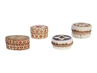 Northeastern or Great Lakes Quilled Birchbark Boxes