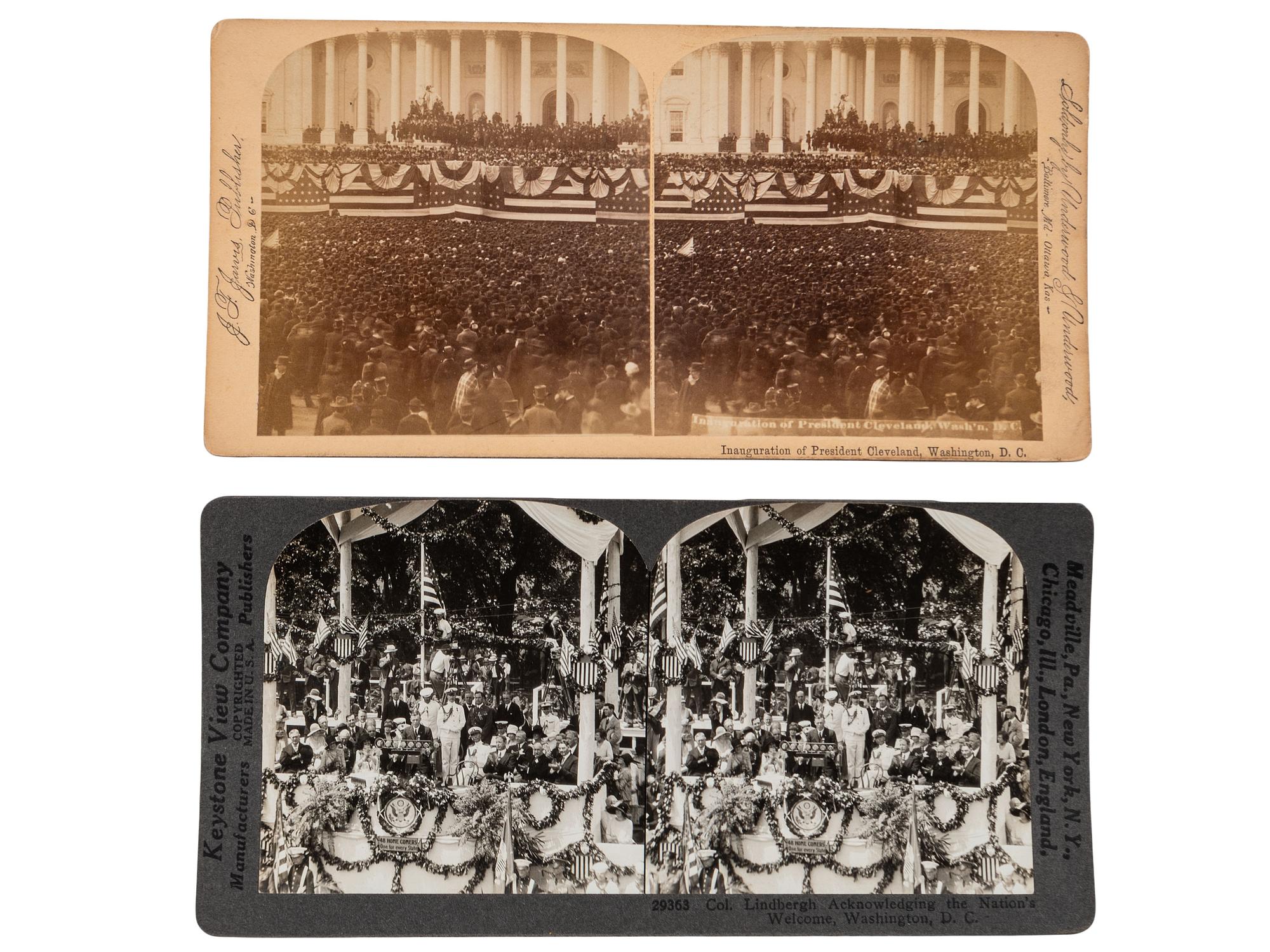 [EARLY PHOTOGRAPHY]. A group of approx. 95 stereoviews highlighted by images of US presidents, views in and around Washington, DC and Mount Vernon, and African American and female subjects.