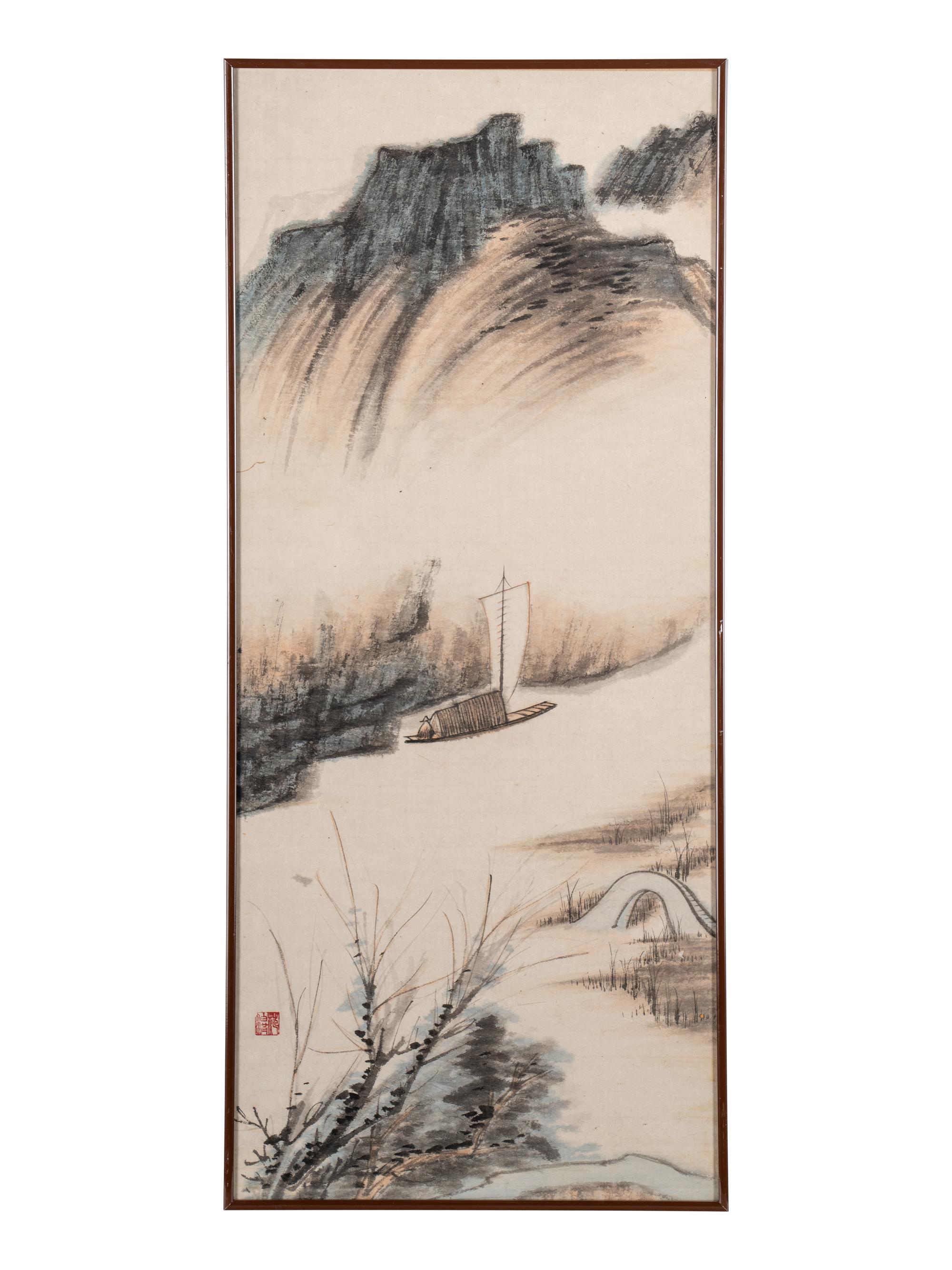 Two Chinese Ink and Color Paintings