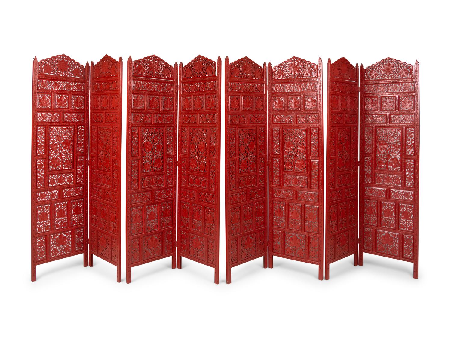 Four Two-Panel Southeast Asian Style Floor Screens