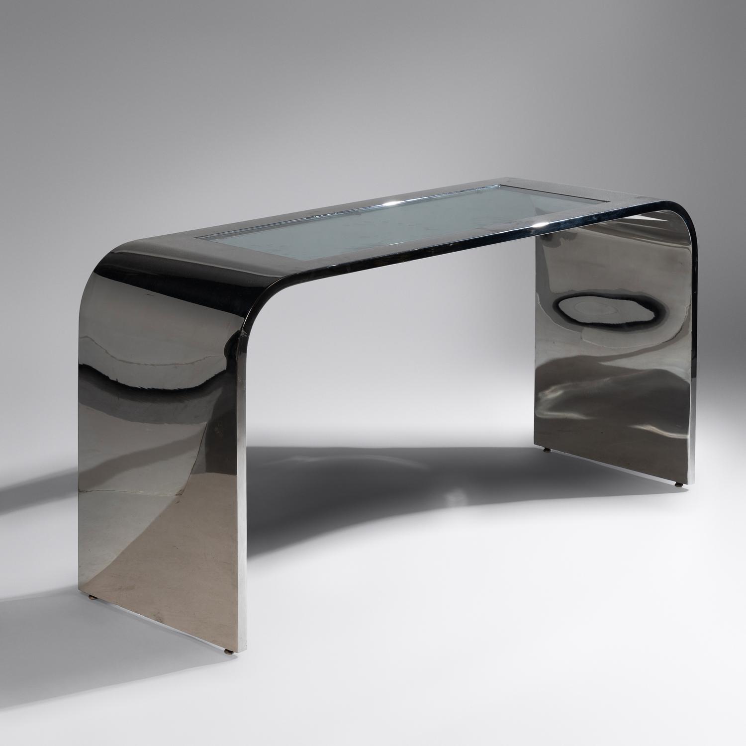 Waterfall console table, c. 1980 Breuton, USA