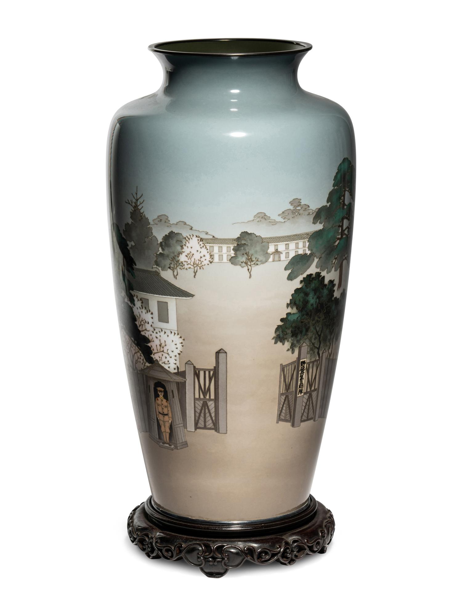 A Pair of Large Japanese Presentation Cloisonné Vases