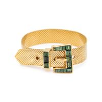 YELLOW GOLD AND GREEN TOURMALINE BUCKLE BRACELET