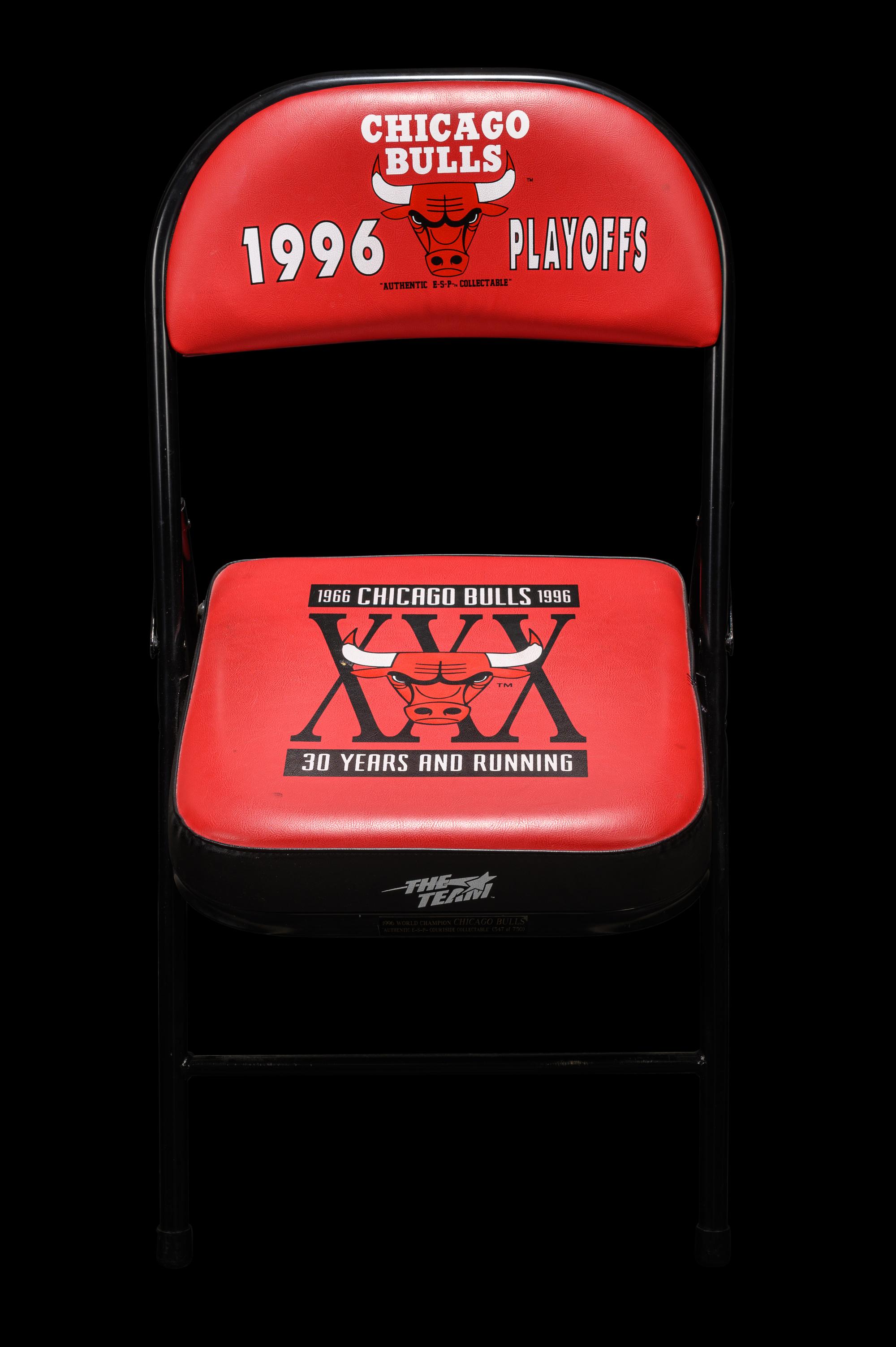 Two Chicago Bulls Michael Jordan "Last Dance" Era United Center Stadium Chairs Including Jordan's Last Season With the Bulls,