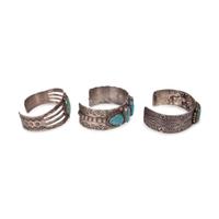 Silver and Turquoise Cuff Bracelet, PLUS Two Navajo Cuff Bracelets