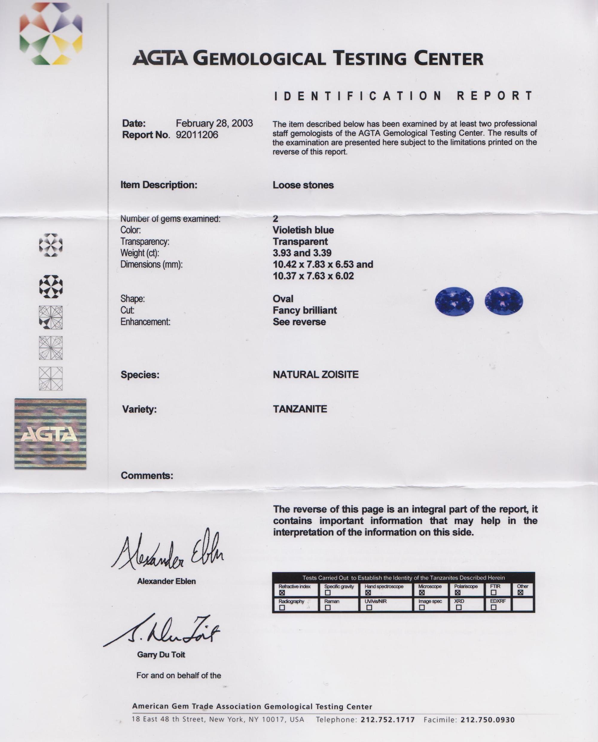 A Pair of Platinum, Tanzanite and Diamond Earclips, Van Cleef & Arpels, 6.30 dwts.