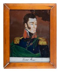 Four Reverse-Painted Glass Portraits