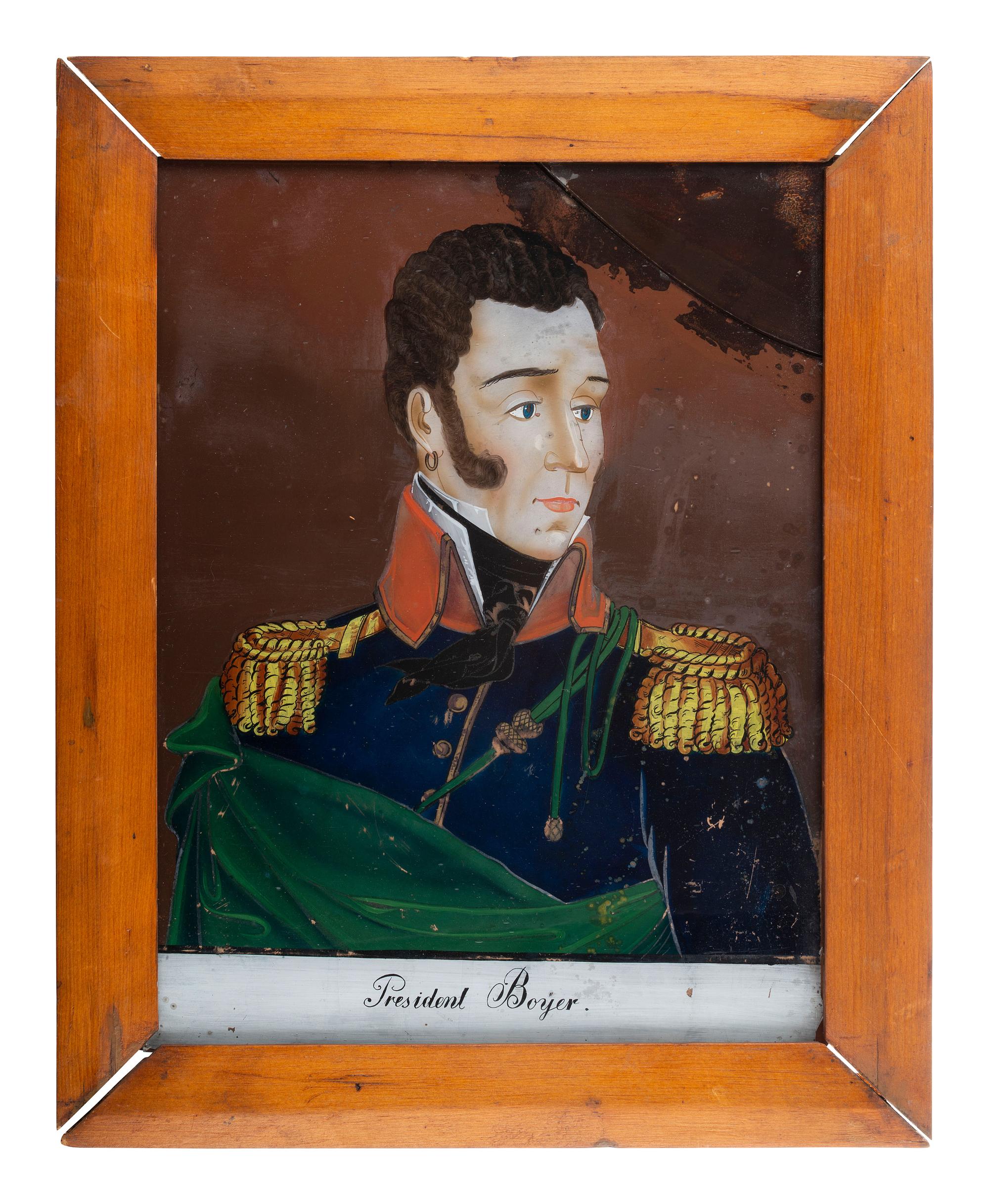 Four Reverse-Painted Glass Portraits