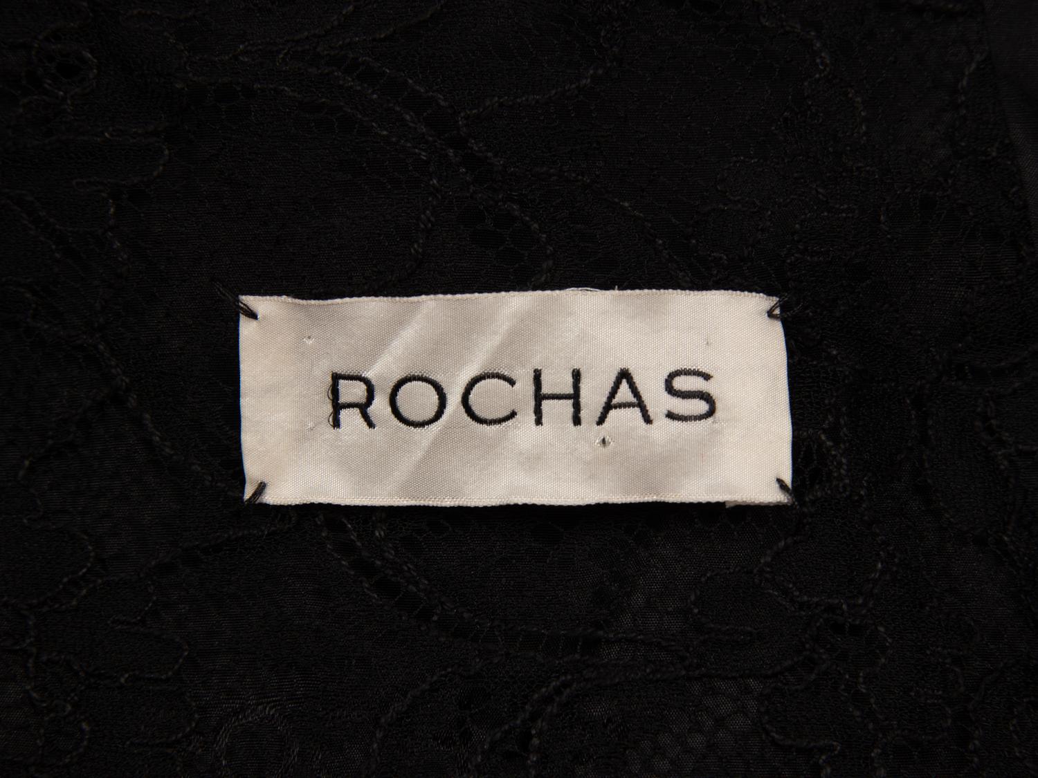 ROCHAS, BLACK CLOQUÉ SKIRT SUIT