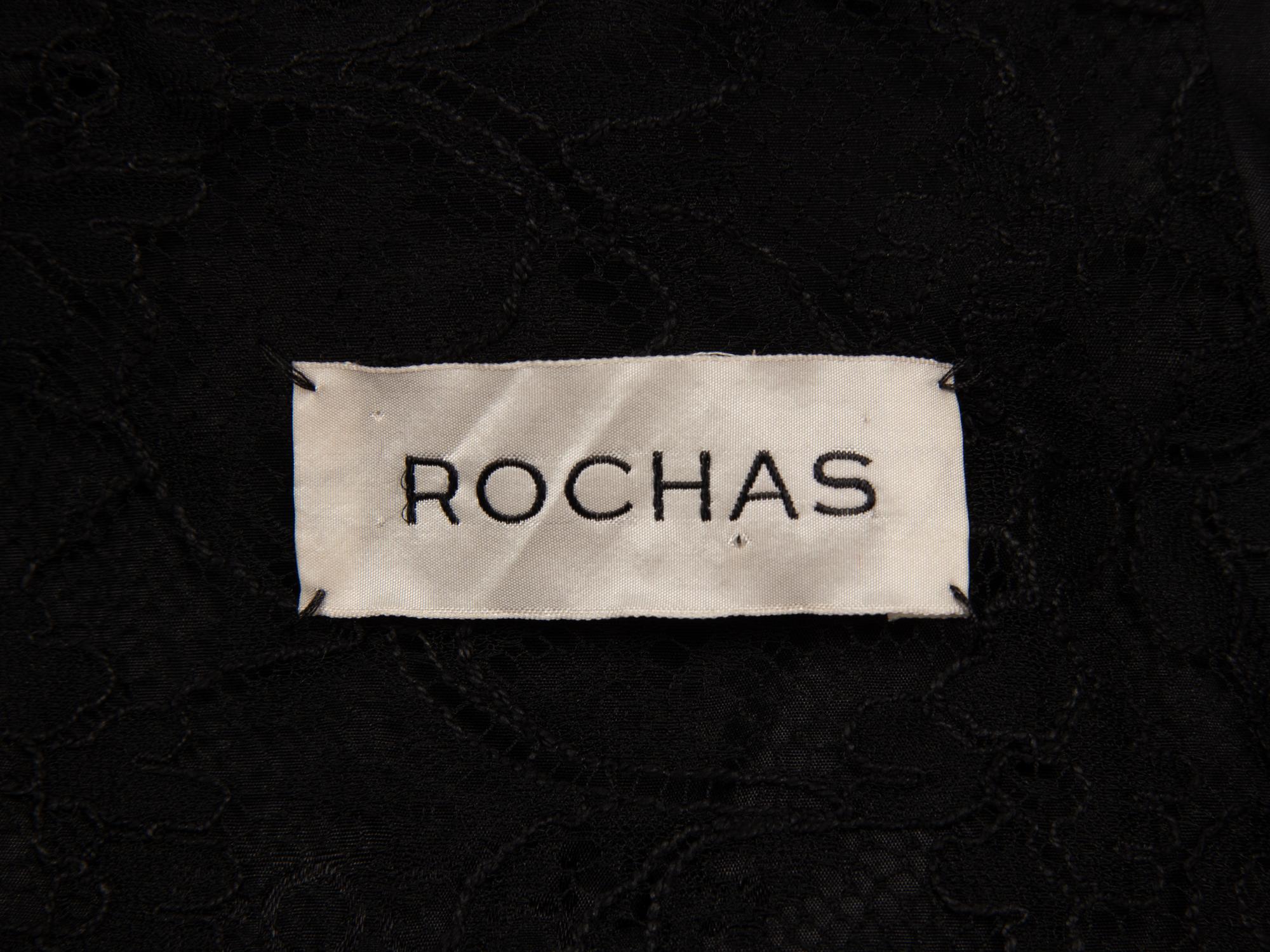 ROCHAS, BLACK CLOQUÉ SKIRT SUIT