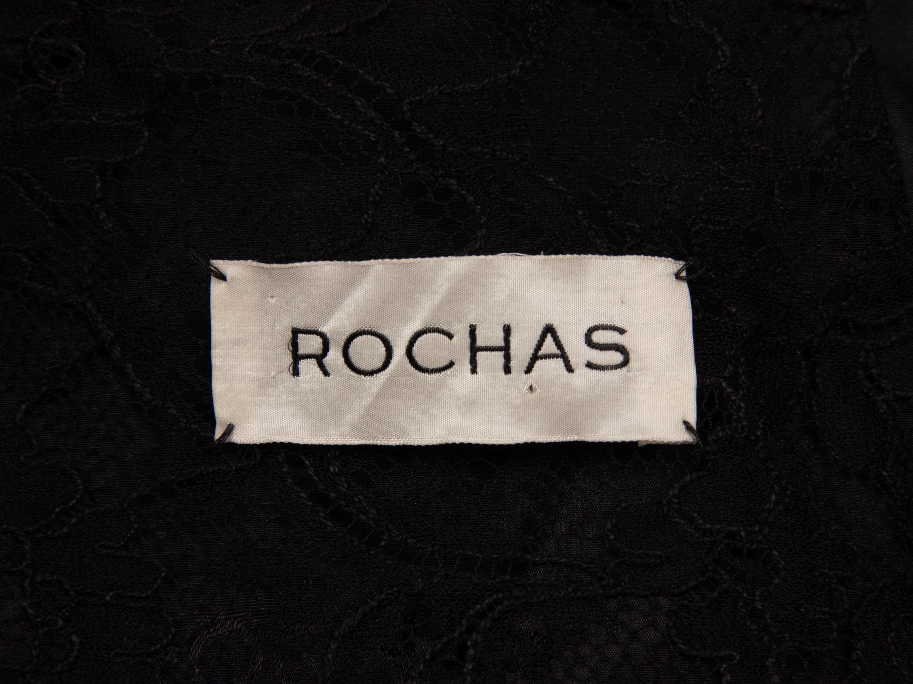 ROCHAS, BLACK CLOQUÉ SKIRT SUIT