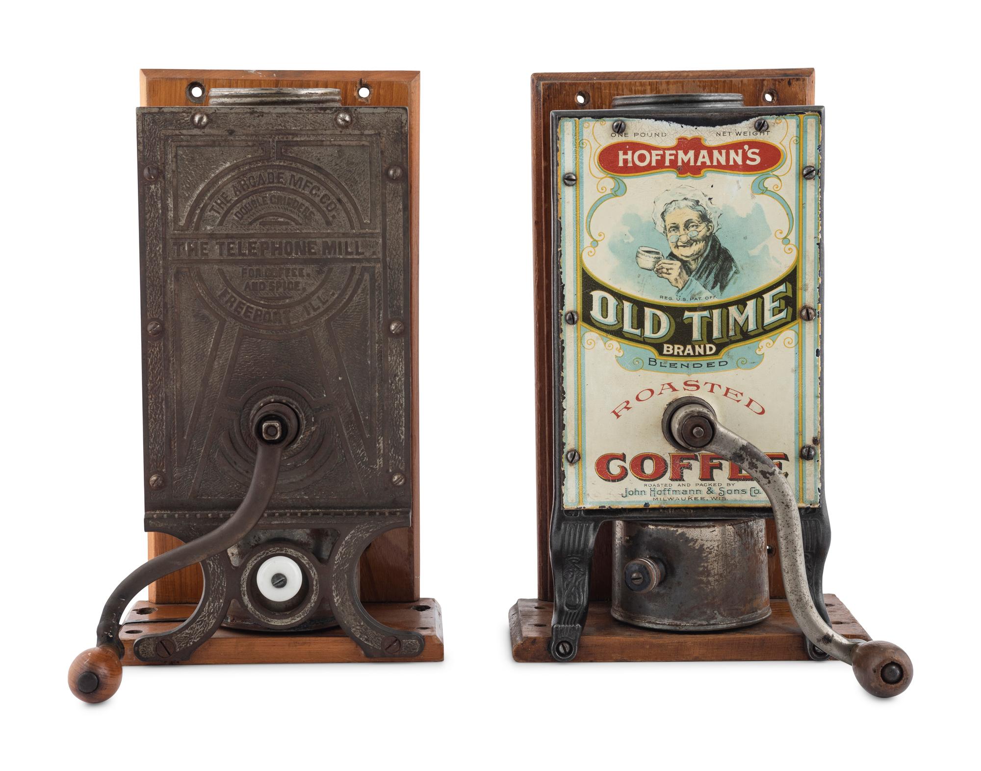 A Pair of Wall Mount Coffee Grinders