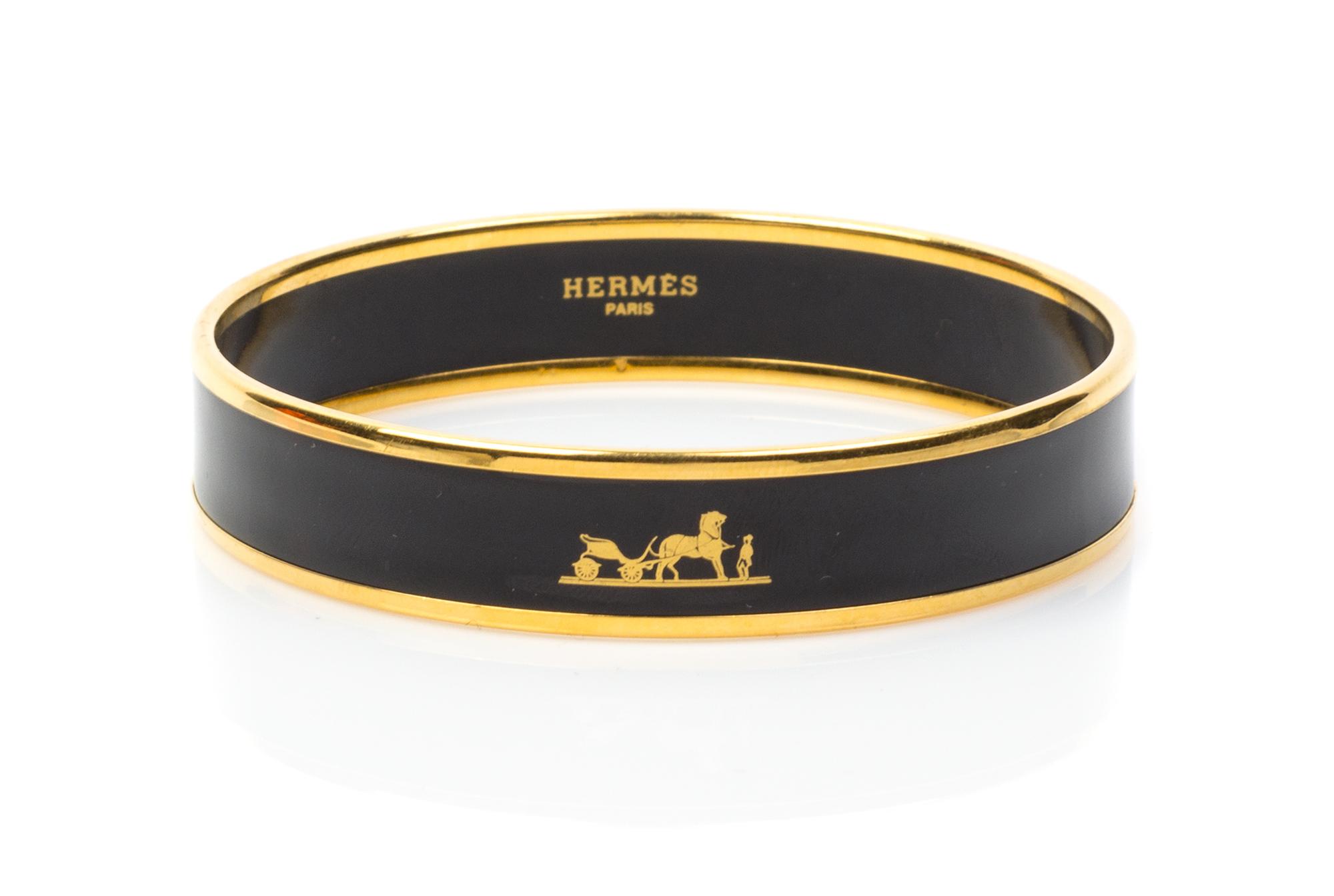 An Hermes Enamel 70mm Narrow Bangle, 2.75" diameter.