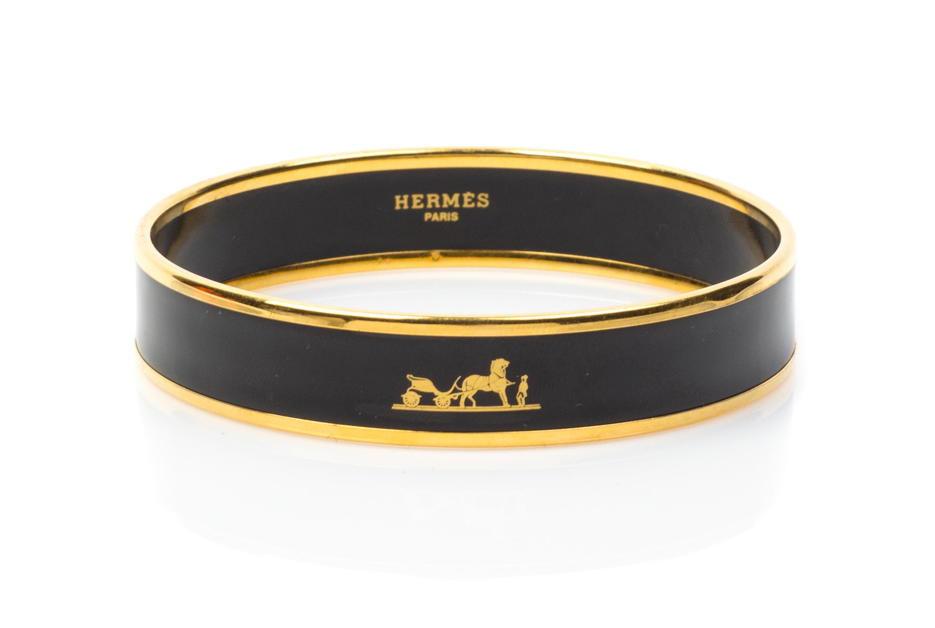 An Hermes Enamel 70mm Narrow Bangle, 2.75" diameter.