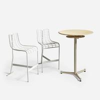 Vladimir Kagan (American, 1927-2016) Capricorn High Table and Two Stools, Vladimir Kagan Design Group, USA, designed 1958, the present lot circa 2009