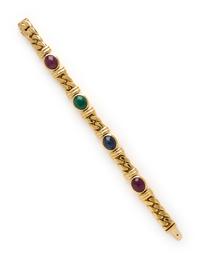 YELLOW GOLD AND MULTIGEM BRACELET