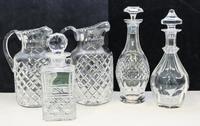 A Group of Five Cut Glass Articles Height of tallest 12 1/2 inches.
