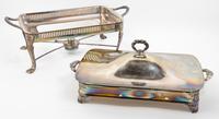 A Group of Silver-plate Articles Height of toast rack 11 inches.