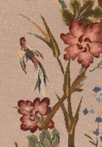 A Needlepoint-Inset Three-Panel Screen