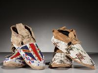 Northern Plains Beaded Hide Moccasins