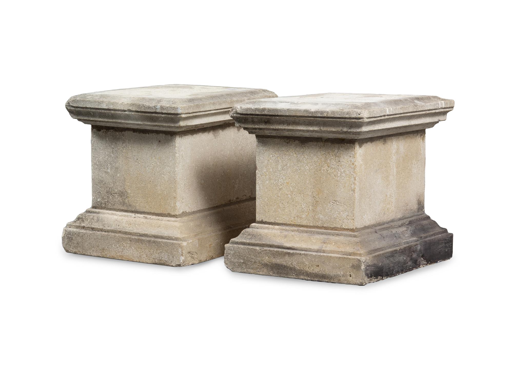 A Pair of Large Cast Stone Elephant Obelisks