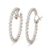 CHOPARD, DIAMOND AND WHITE GOLD INSIDE-OUT HOOP EARRINGS