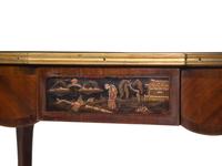 A Louis XV Style Gilt Bronze Mounted Kingwood Marble-Top Table