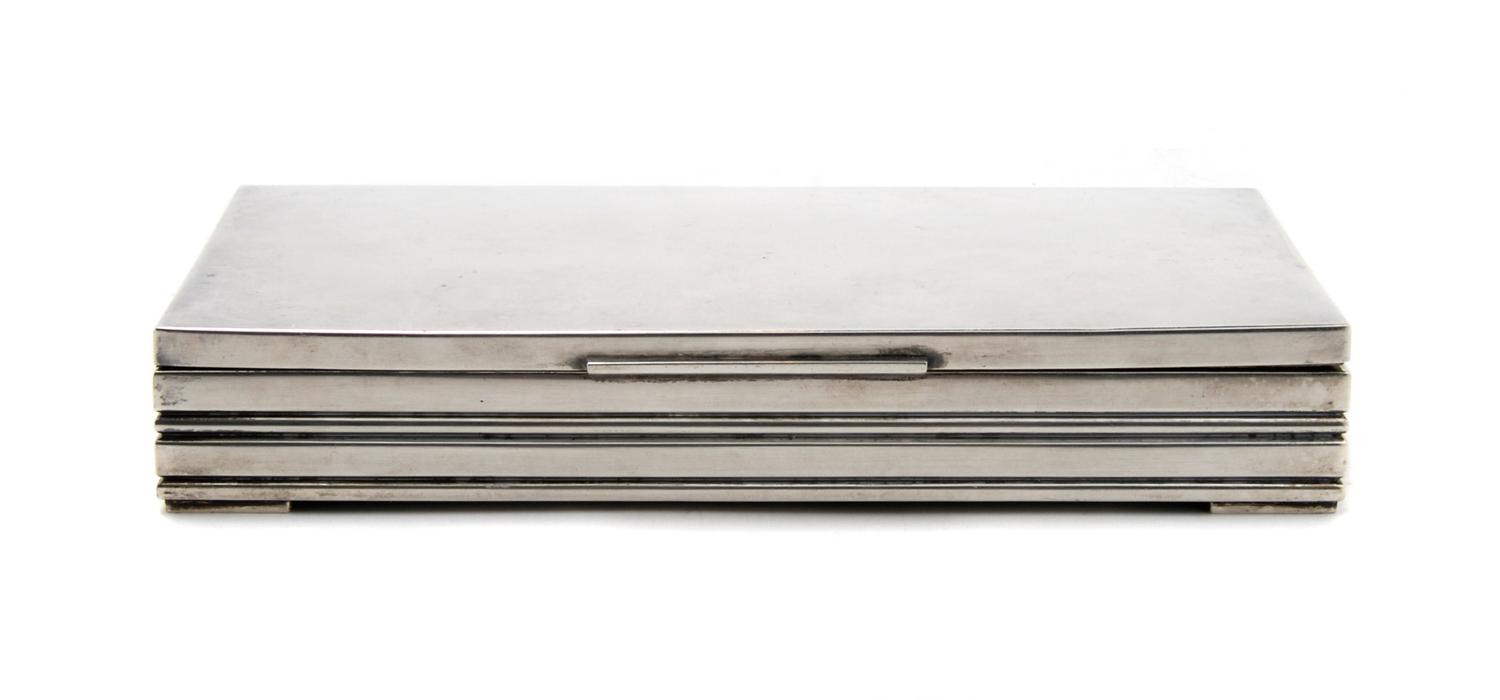 A Danish Sterling Silver Box, retailed by Boardmann & Co., Width 7 1/2 inches.